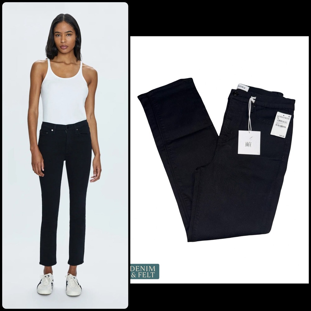 NEW Pistola Madi High Rise Modern Slim Jeans Noir Black Stretch Denim 29